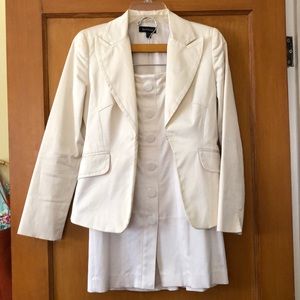 White blazer and skirt outfit!!!
